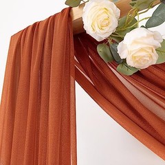 Terracotta Wedding Arch Draping Fabric 2 Panels 29 x 20 FT Gauze Curtains Sheer