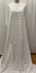 Exquisite 100% Cotton Check ,Grid Pattern White Fabric 2Yds 12 ” Long 42″ Wide