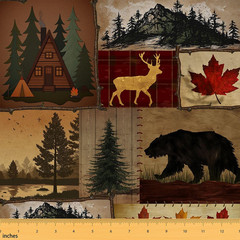 Erosebridal Hunting Animal Fabric By The Yardwoodland Deer Bear Waterproof