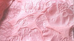Pink Antique Vintage Embossed Floral Doll Costume Craft Sewing Fabric 1940