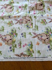 Hobby Lobby Fabric Rabbits Floral Cotton 114×44 Easter Theme Bunny Sewing