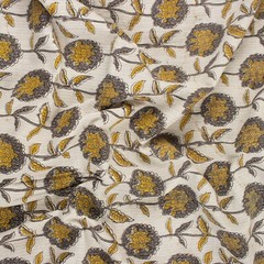 Hand Block Kantha Floral Print Fabric Indian 100% Cotton Modern Mud Cloth Yard