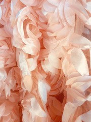Maci LIGHT PEACH 3D Floral Polyester Satin Rosette on Mesh Fabric by the Yard –