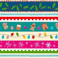 3 Wishes Fabric Christmas Hollidazzle Border Stripe Price per Yard