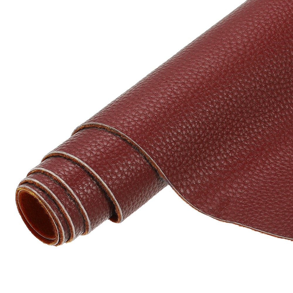 Waterproof PU Synthetic Leather, 54×36 inches for Faux Leather (Dark Red)
