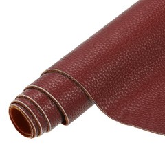 Waterproof PU Synthetic Leather, 54×36 inches for Faux Leather (Dark Red)