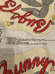 “Looney Toons BUGS BUNNY” by Warner Brother~fabric pillow cut-out VINGAGE 1981