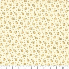 By The Yard ~ Cream Summer Leaves by Marcus $3.99 Ships ANY Amount Fabric
