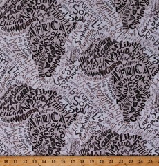 Cotton African Maps Country Countries Ivory Fabric Print by the Yard D378.44