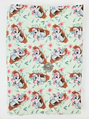 Snuggle Flannel Baby Fabric Koala Bears in a Tree 30″ x 42″ Green Pink Gray