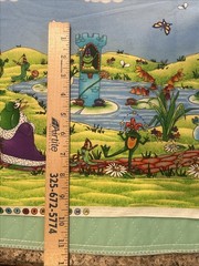MM FAB Cute Fairy Tale Frogs Cotton Fabric Prince Princess 2 Yds X 42” ADORABLE!