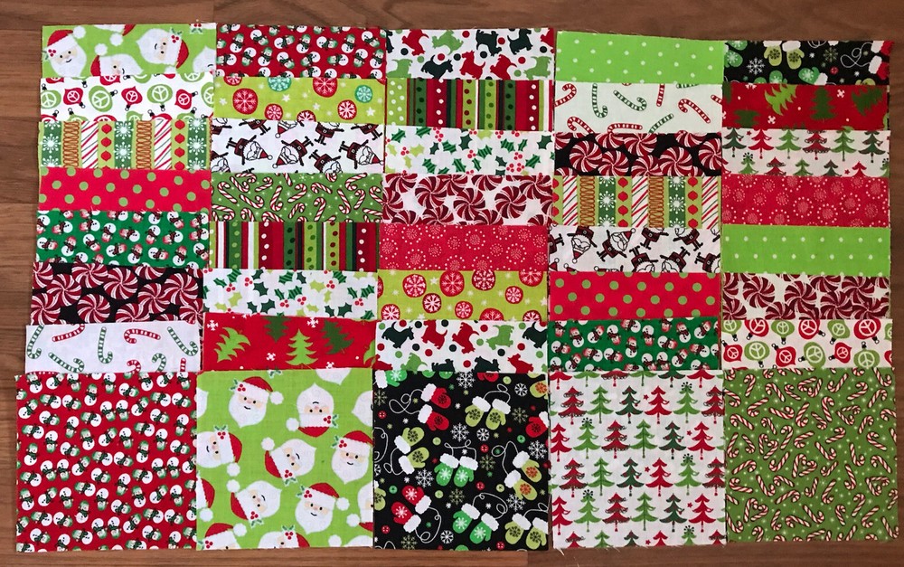 40 5 inch charm pack Christmas fabric squares 20 Different Prints