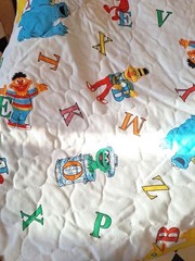 Quilted Sesame Street Comforter Fabric 3 Yards Vintage Alphabet Letters 110″x45″