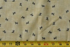 By 1/2 Yd, Grape & Green Floral on Tan Quilt Cotton, SSI/Debbie Mumm, P7145