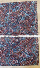 Timeless Treasure Paisley Quilting Cotton Fabric Half Yard Craft Sew Blue Reds