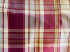 Lee Jofa Burgundy Dupioni Silk Fabric – Small Checked Pattern – Designer Textil