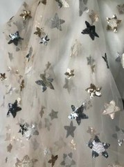 Soft Sequined Stars Tulle Lace Fabric for Weddings Tutu Dress Mantilla By Yard