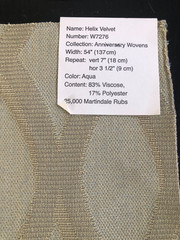 THIBAUT Helix Velvet in Aqua Blue 17″ Textural Fabric Sample