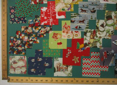 Cotton Quilt Craft Fabric Squares 3 1/2″ Lot of 64 All Christmas Winter Prints