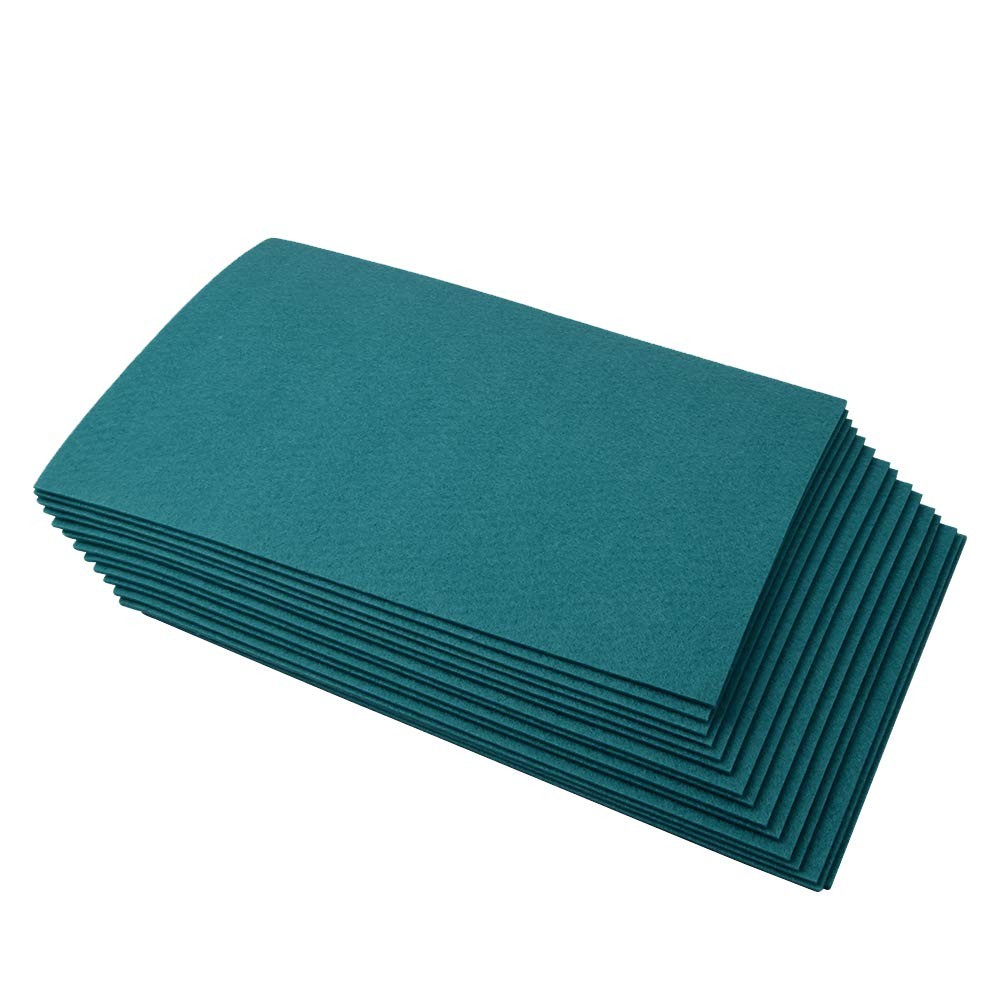 15 Sheets Teal Polyester Felt Sheet Stiff Fabric 20x30cm 5/64 Thick