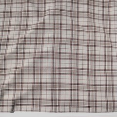 5.5 Yds MCM Mid Century Modern Plaid Linen Fabric Brown Tan Neutral Upholstery