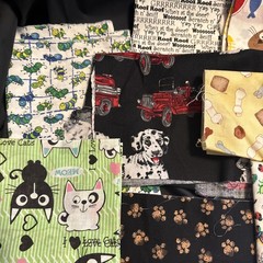 Quilters Grab Bag Junk Journal Fabric Pets Dogs Bugs Animals Lot 11 Pieces 1lb