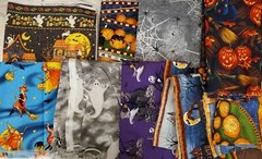Halloween Fabric Lot of 9 Diff Delightfully Frightful, Trick and Treats 6.5+ Yds