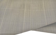 PURE WOOL SUPER 150’s LIGHT BEIGE GLEN CHECK LUXURY TAILORING MADE IN ITALY E26