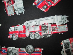 REALISTIC FIRETRUCKS WITH LADDER FIRE TRUCK RED BLACK COTTON FABRIC FQ