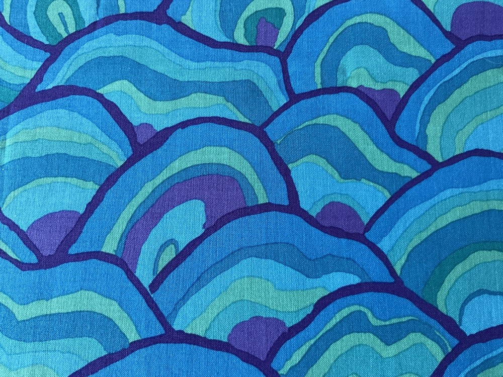 Kaffe Fassett. 6 Fat Quarters in shades of Blue. New, all are Beautiful.
