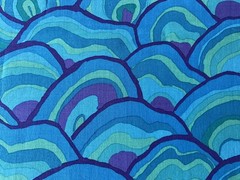 Kaffe Fassett. 6 Fat Quarters in shades of Blue. New, all are Beautiful.