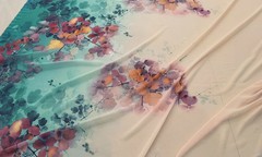 58” Wide By Yard Floral Painting Chiffon Gauze Dancing Dress Fabric Chiffon 50D