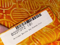 By 1/2 Yd Kaufman Artisan Batiks Cotton Quilt Store Fabric Circles Orange Yellow