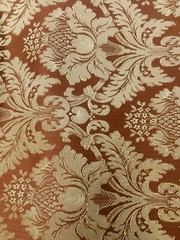 COPPER GOLD Damask Jacquard Brocade Flower Floral Fabric (110 in.) Sold BTY