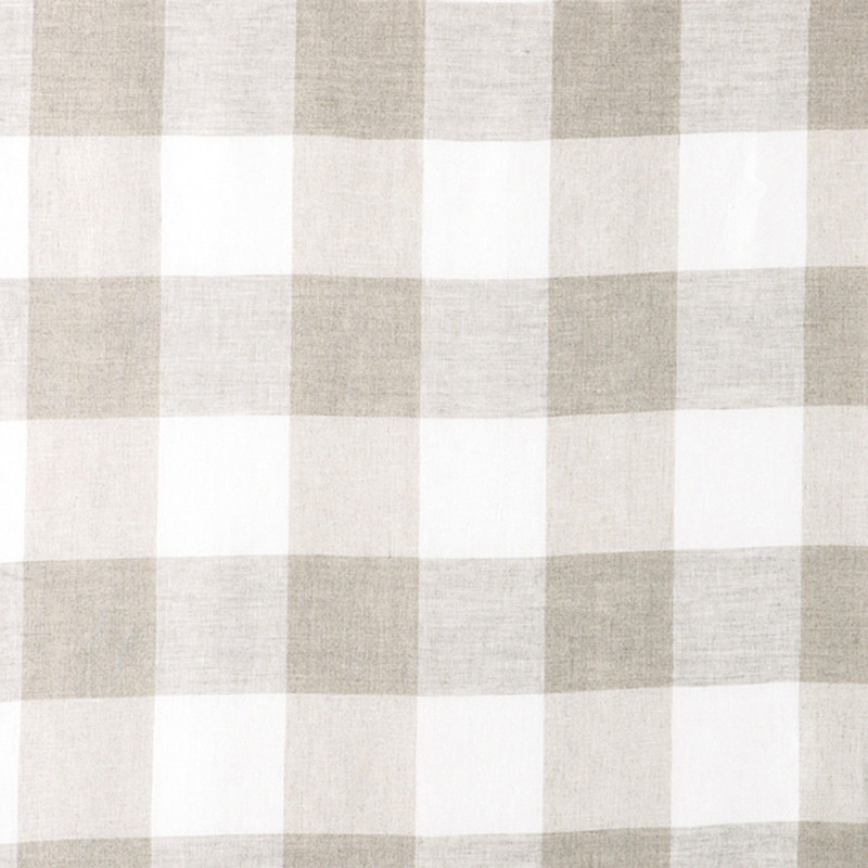 LINEN 100% CHAMBRAY YARN DYED FABRIC VINTAGE PLAID STRIPE SOLID MATCHING BEIGE