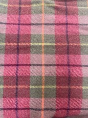 Pink & Green Plaid-Cut Size #4 100% Wool Fabric for Rug Hooking