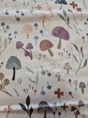 Organic Mushroom Nursery Flannel Fabric 49×43 Joann Cotton Baby Woodland Print