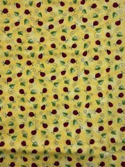 Yellow Ladybug Fabric by Dana Simson Marcus Brothers Cotton 44″ BTY