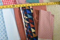 Lot, Striped & Gingham Cotton Pieces & Scraps, 3 Pound & 5 Oz, S123