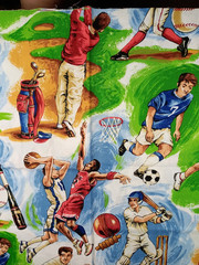 Red Rooster Fabrics Sports World DSN #15550 19″ x 42″