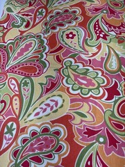 Bright Paisley Upholstery Fabric 19×36 ” Multi-Color Swirl Pattern Crafting Home