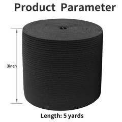 Black Elastic Band for Sewing 3inch- 5 Yds-Thick Stretch Knit Fabric | wide h…