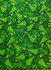 FABRI-QUILT – SEASON’S GREETINGS #020-TREES ON GREEN – 1 3/8 YARDS