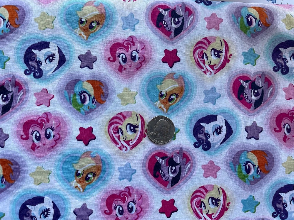 My Little Pony Heart Toss Stars 100% cotton sewing fabric material BTHY Hasbro