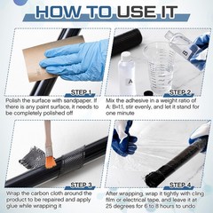 15 Pcs Carbon Fiber Repair Kit Includes 40 x 6 Inch 3k 200g Plain Weave Carbo…