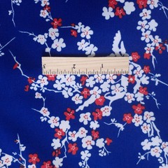 Vintage Whittaker Textile Imports Knit Floral Fabric Blue White 60″ W 1 2/3 yds