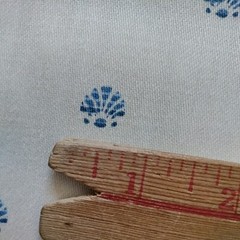 Off white Interior Fabric 1984 Scotchgard 54″ x 138″ Blue Shell Cottage Coastal