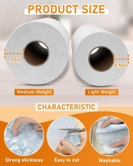 PLANTIONAL Medium Weight White Iron-On Non-Woven Fusible Weight,