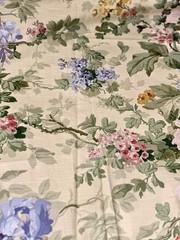 P. Kaufman Upholstery Curtain Fabric 2.75 Yards by 54”Cabbage Roses Linen Weave