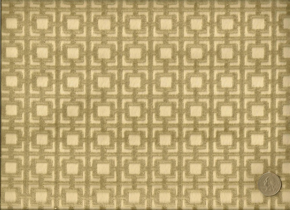 Brentano Quadro Duomo Contemporary Geometric Cut Velvet Upholstery Fabric